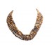 Necklace 5 Line Strand String Womens Beaded Jewelry Tiger's Eye Stone Beads B121